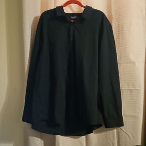 Paul Jones Men’s Business Casual Long Sleeved Dress Shirt black 3XL